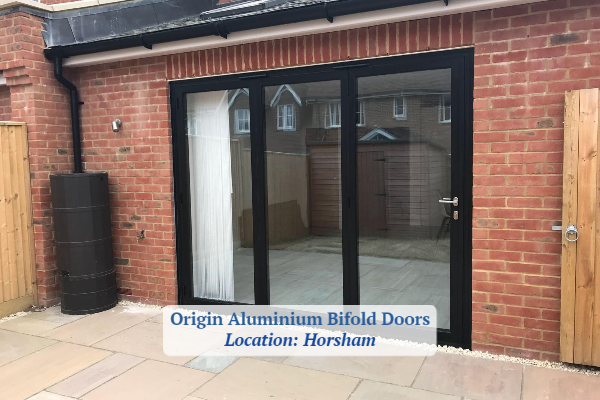 Aluminium bifold doors fitted in Horsham project